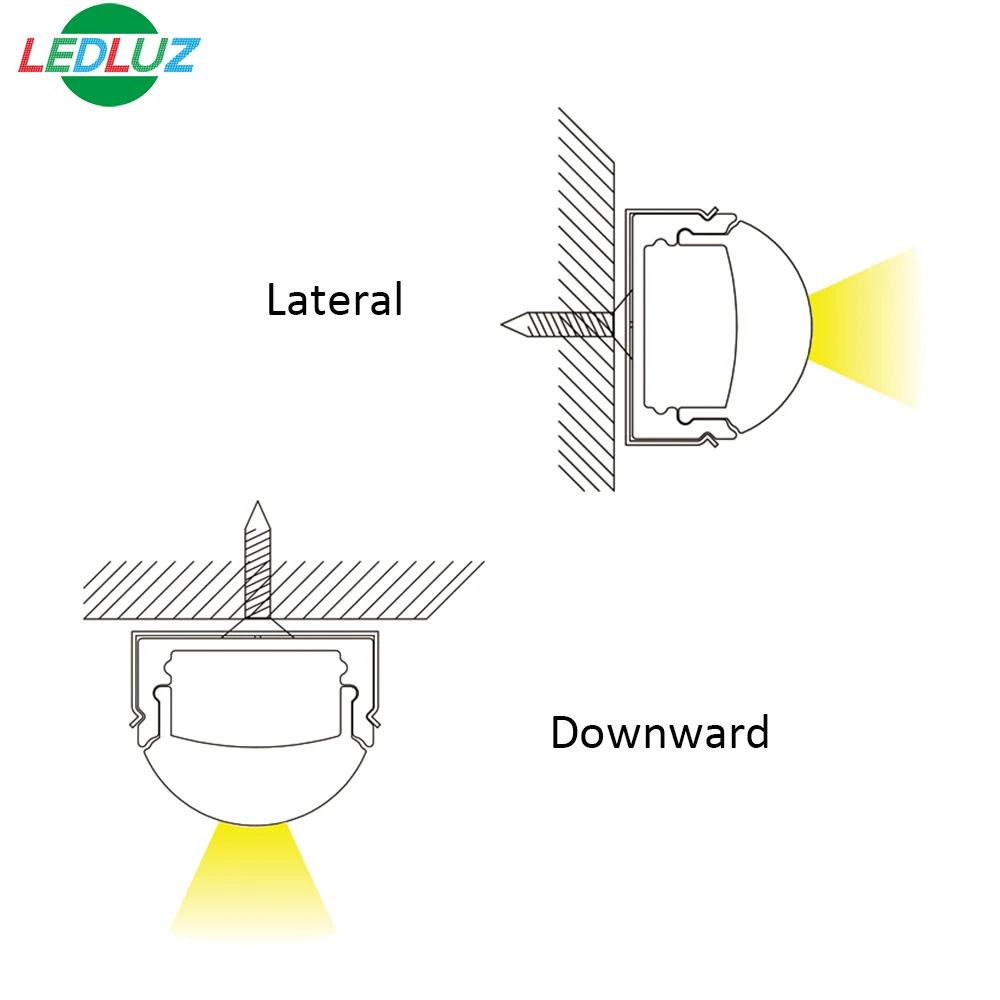 Светодиодный алюминиевый профиль с 60 градусов объектив Встраиваемый светодиодный профиль для светодиодные фонари