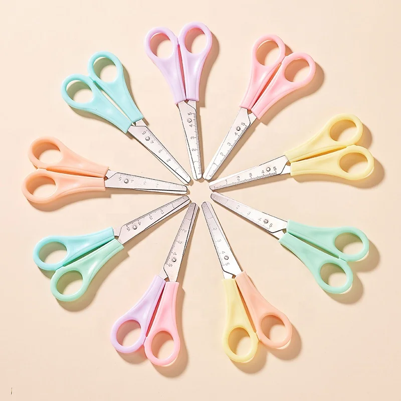 Cheap promotional school students safety kids DIY paper cutting scissors