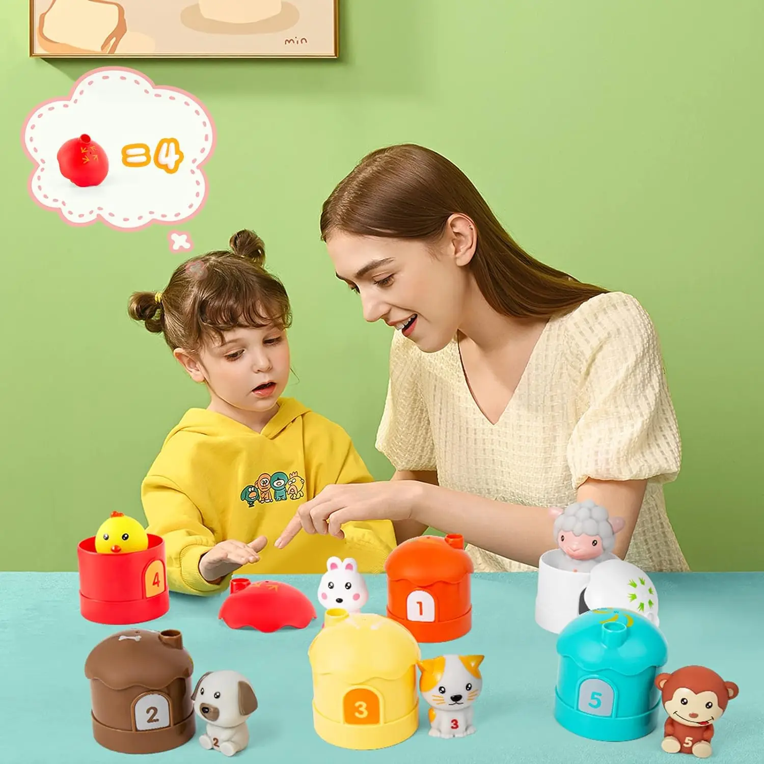 12 PCS Farm Animals Set Toys Learning Farm Animal Toys Counting &Matching Baby Educational Toys Montessori for Kids Toddlers