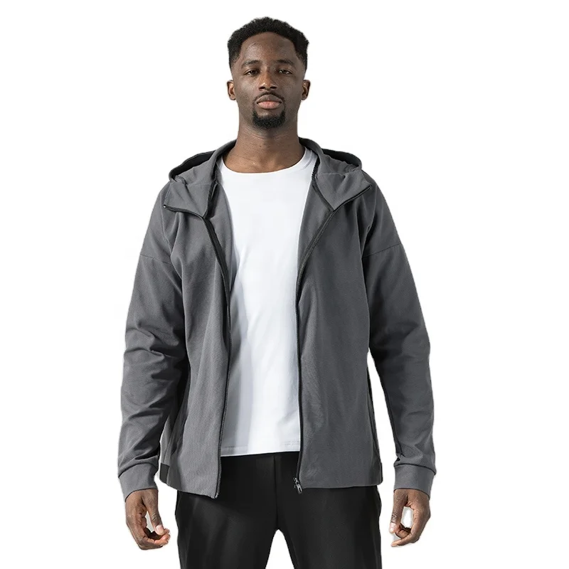 2022 Spring And Autumn Custom 100% Polyester 170 Grams Full Zip Up Men Utility Hooded Windproof Tracksuit Jacket