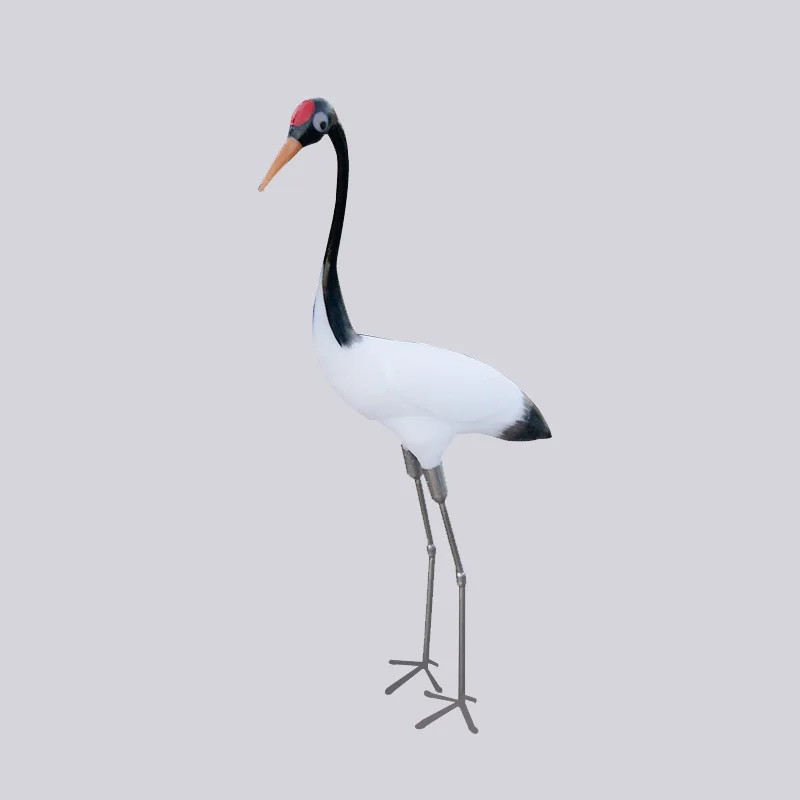 New landscape garden resort pool decoration Glass fiber reinforced resin crafts animal birds RGB Led Crane