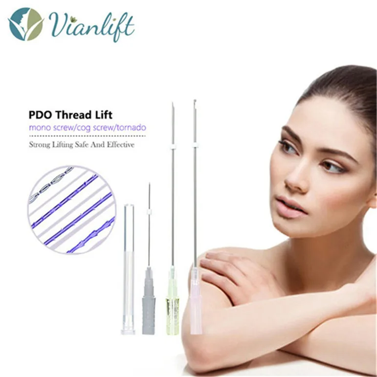 absorbable pdo thread lift double needle 3d cog pcl thread lift nose