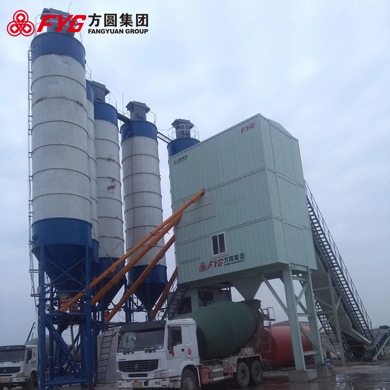FYG HZS180 Electric Power Type Mixing Plant Conveyor Loading New Condition Production Line Machine Core Components Include Motor
