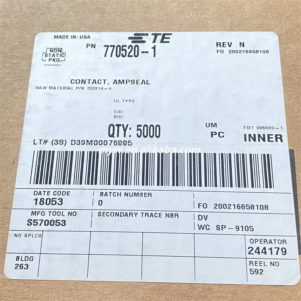 TE Connectivity/AMP Original 770520-1 Automotive Connector Plug Terminal Crimping 20-16AWG In Stock