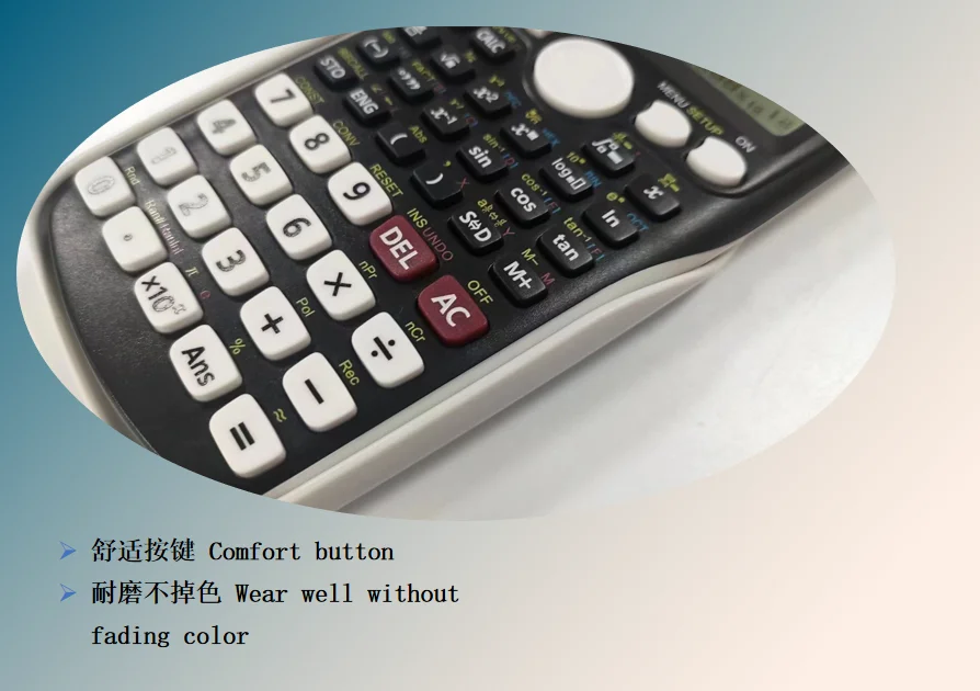 991EX Scientific Calculator Dual Power Supply Scientific Calculator 16 Digits Dot Matrix  Display Scientific Calculator