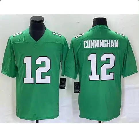 2024 келли зеленые майки 62 Jason Kelce 1 Jalen больно 11 A.J. Коричневый 6 Smith 12 Cunningham 55 Graham сшитый футбол