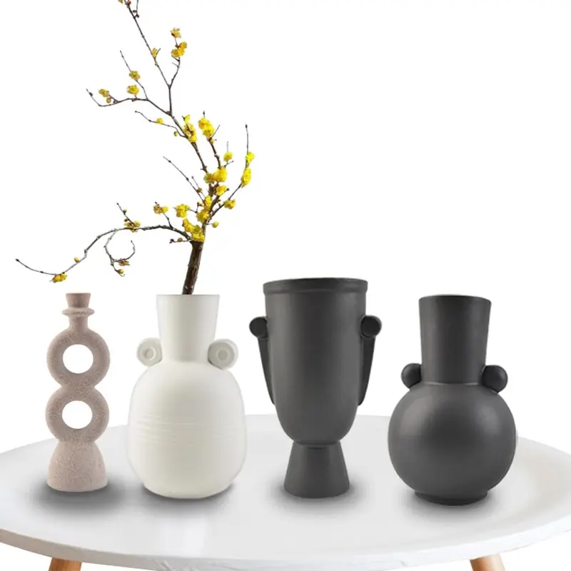 Redeco Nordic Creative Design Modern Large Ceramic Vase Ceramic Big Vases Ceramic Flower Vase For Home Decoration