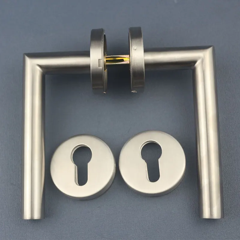 Home safety defender door handle lock kit home office hotel Stainless steel door lever handle on rose