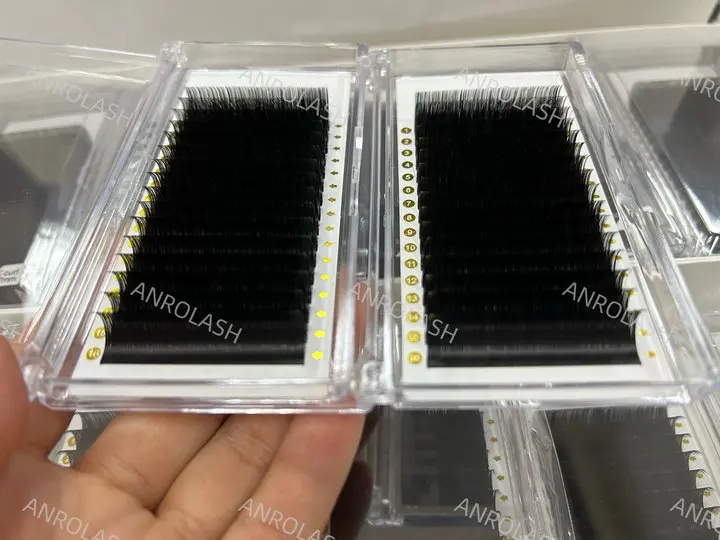 matte black cashmere lash extensions volume lashes trays private label cashmere lash tray custom