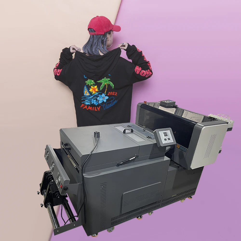 New model 2024 dtf printer Powder shaking with Purifier T-shirt printing machine DTF printer Double Epson i3200 i1600 head.