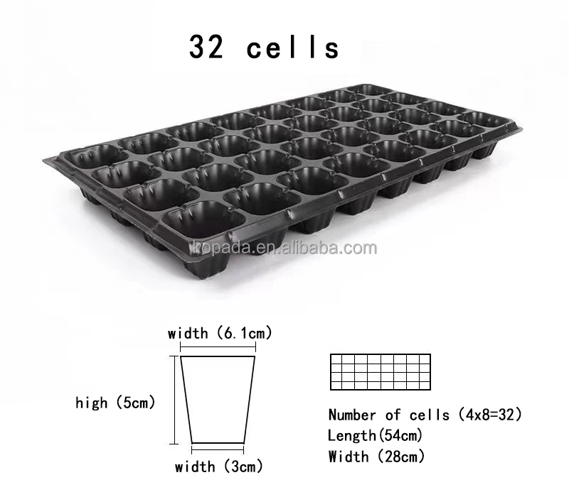 21/32/50/72/98/105/128/162/200 Holes Cells PET Plastic Planting Seedling Tray Vegetable Nursery Trays