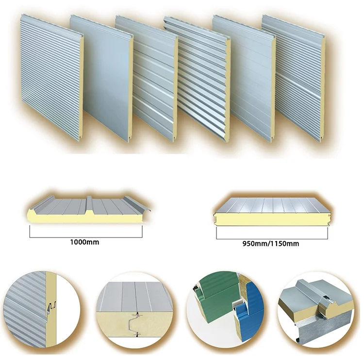 Wholesale Insulated Metal Siding Prefabricated Roof Wool Wall Panel Polyurethane Foam Sandwich Panels