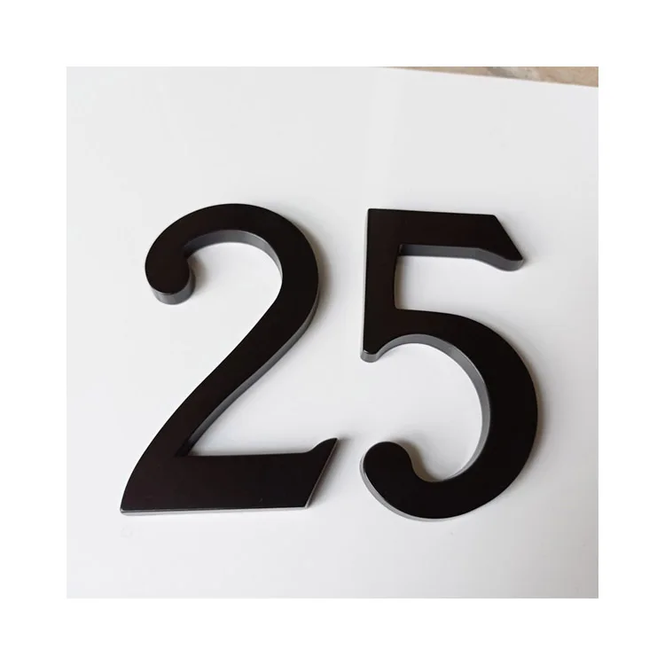 New Arrival Modern Customized Style 5 inch 127mm Zinc Alloy Black Floating Black  Sign For A Door