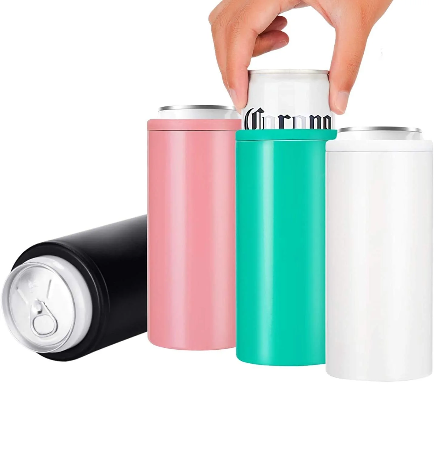 AGRADECIDO Slim Double-walled Stainless Steel Insulated Can Cooler for 12 Oz Can Insulator for Standard Size Cans