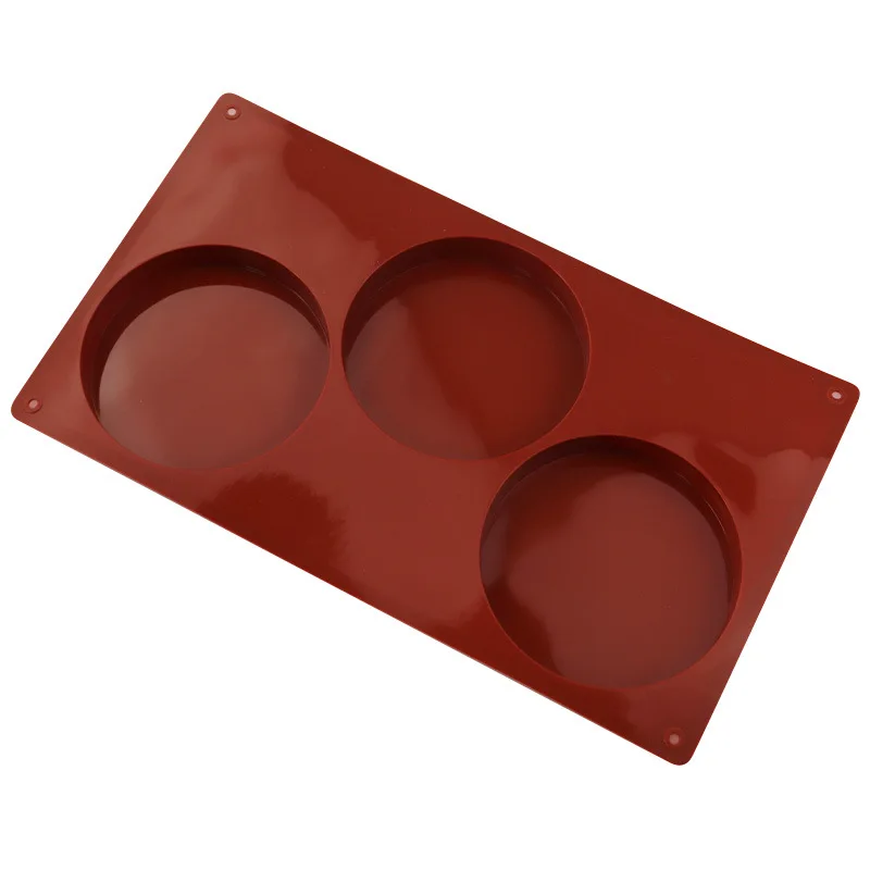 085 3 hole round cylinder shape silicone cake mold  diy home bake cake base pan mold silicone soap make mold food grade bpa free