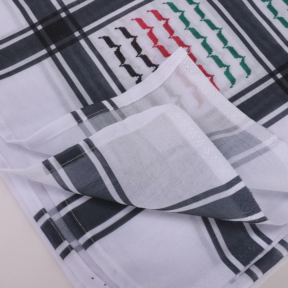 Whosale hot sale unisex palestinian kufiya flag scarves 53inch square arafat hatta  shemagh keffiyeh arab scarf