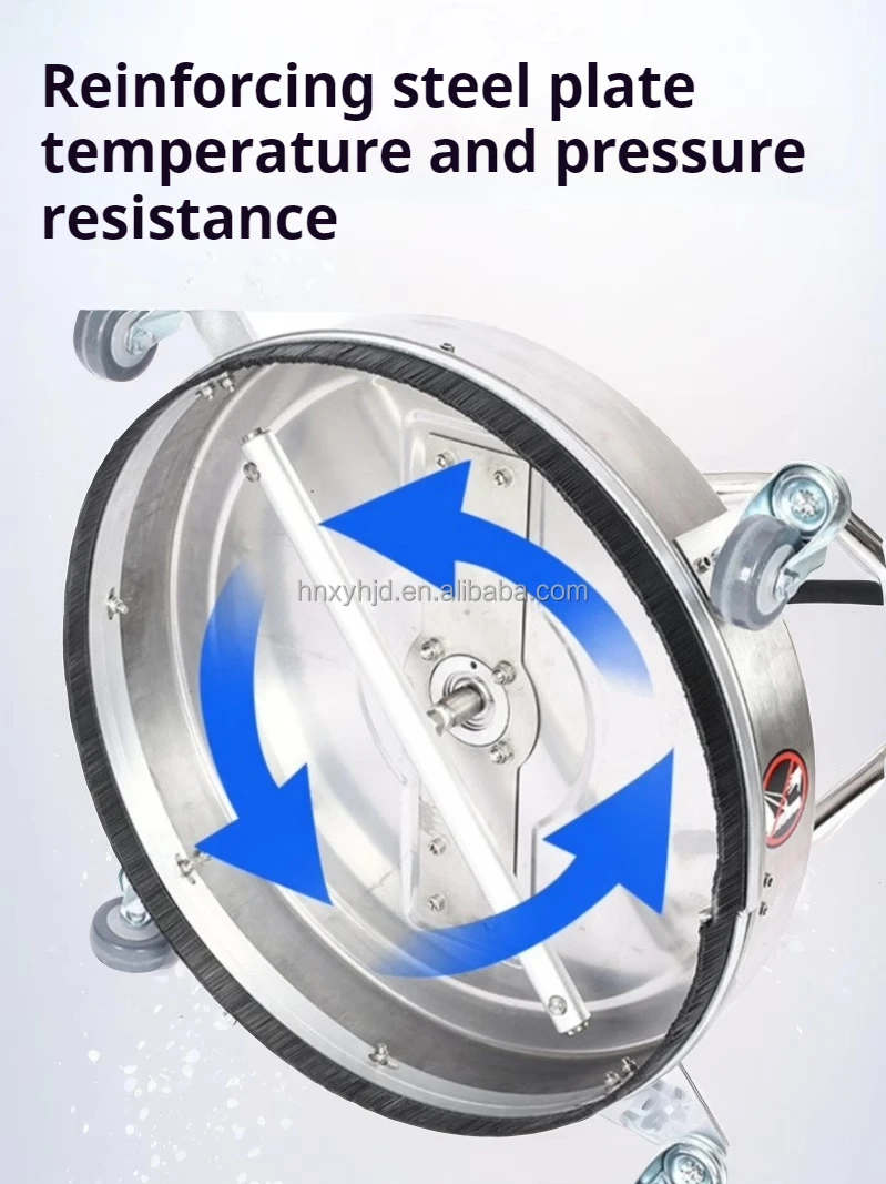 Amjet Surface Cleaner 24-Inch Stainless Steel Durable Scrubber with Armrests