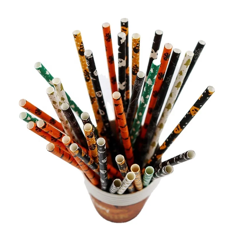 Custom Printed packing rice straws High Quality Colorful Disposable Paper Straw Cheap edible drinking Straws
