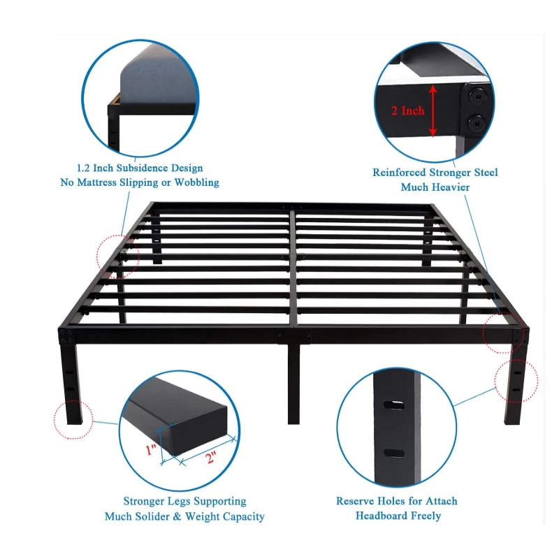 Completely knock down king size queen full and single size bed frame platform