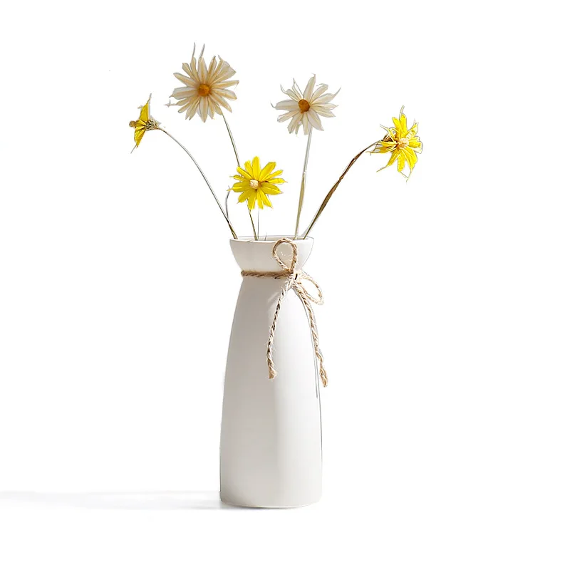 Nordic Table Decor Vases Drying Flower Decorative White Ceramic Floor Home Craft Vase White Ceramic Vase