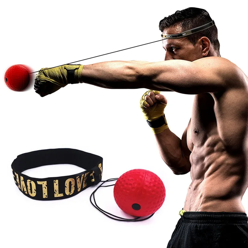 Boxing Reflex Ball Head Band Fighting Speed Training Punch Ball MMA Sanda Boxer Hand Eye Training Set For Gym Muay Thai Exercise