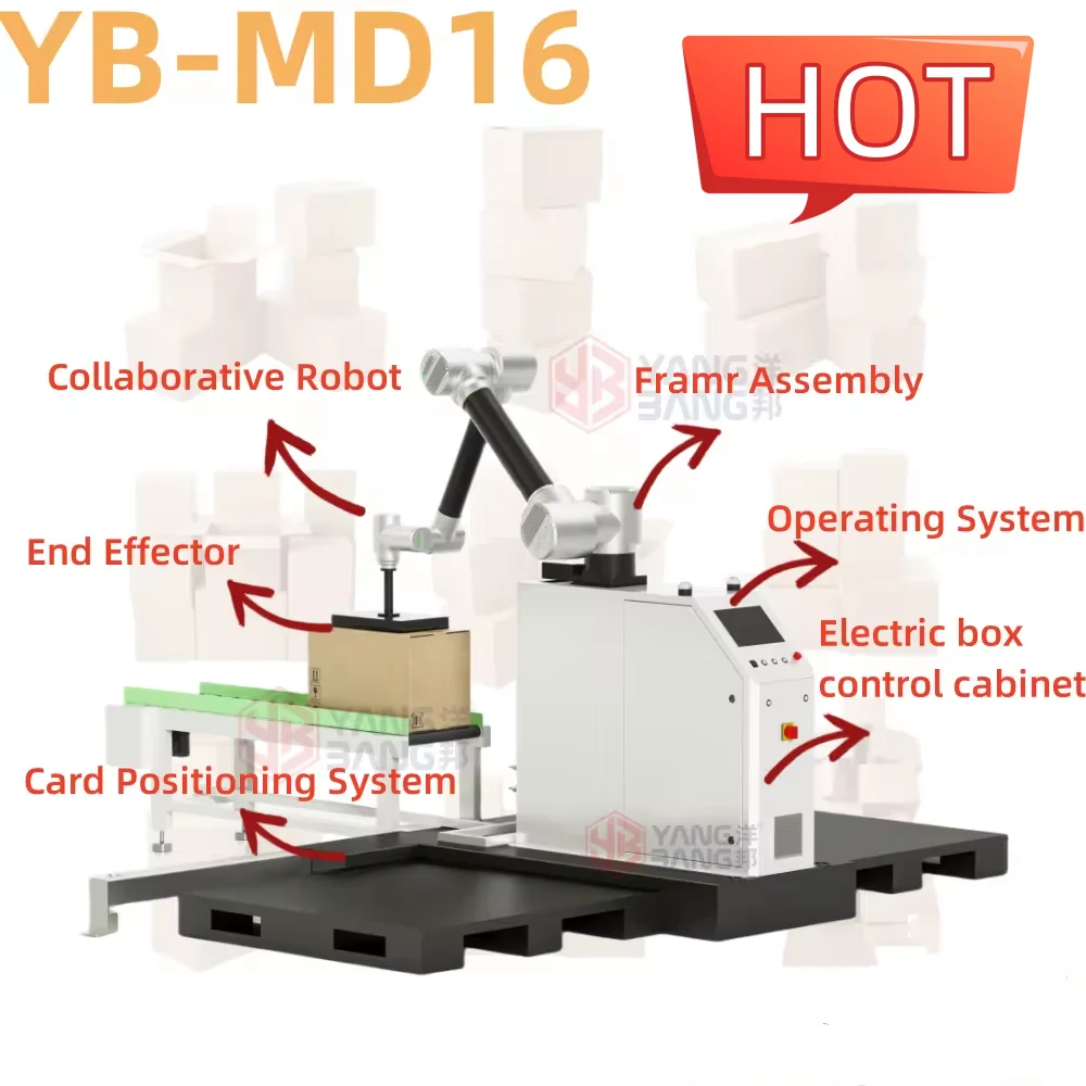 YB-MD16 Good Quality Easy to Operate Fully Automatic Carton Robotic Palletizer Packaging Machine