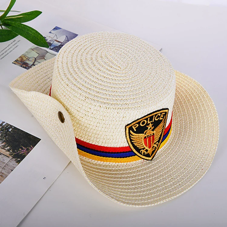 HEFT BOOOGE Summer Sunshade UV Protection Children Flat Top Cowboy Beach Kids Straw hats