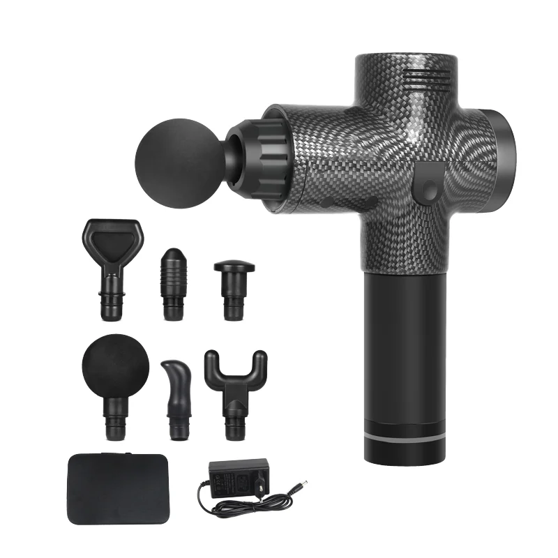 60W 6 Heads Deep Tissue Recovery Sports Pistola De Masaje Trending 30 Speeds Body Heating Muscle Massage Gun Physiotherapy