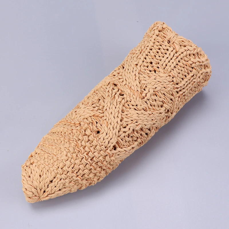 New Custom Hand Woven Paper Straw Sun Hats Beach Wide Brim Foldable Floppy Packable Breathable Mesh Crochet Bucket Hat for Women