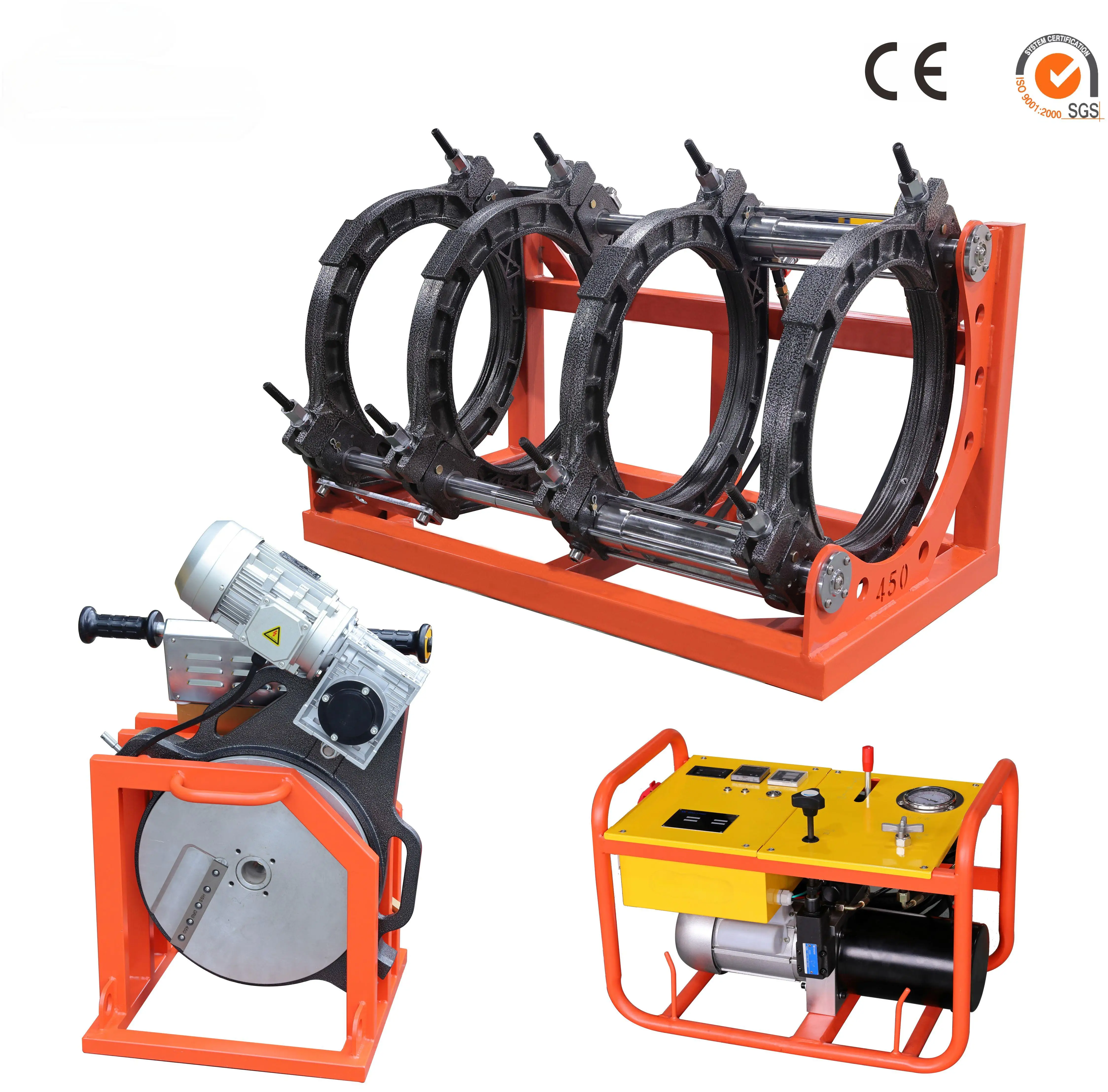 200-450B Hydraulic butt fusion welding machine for PE, PP, PVDF pipes butt welding total power 8.7kw