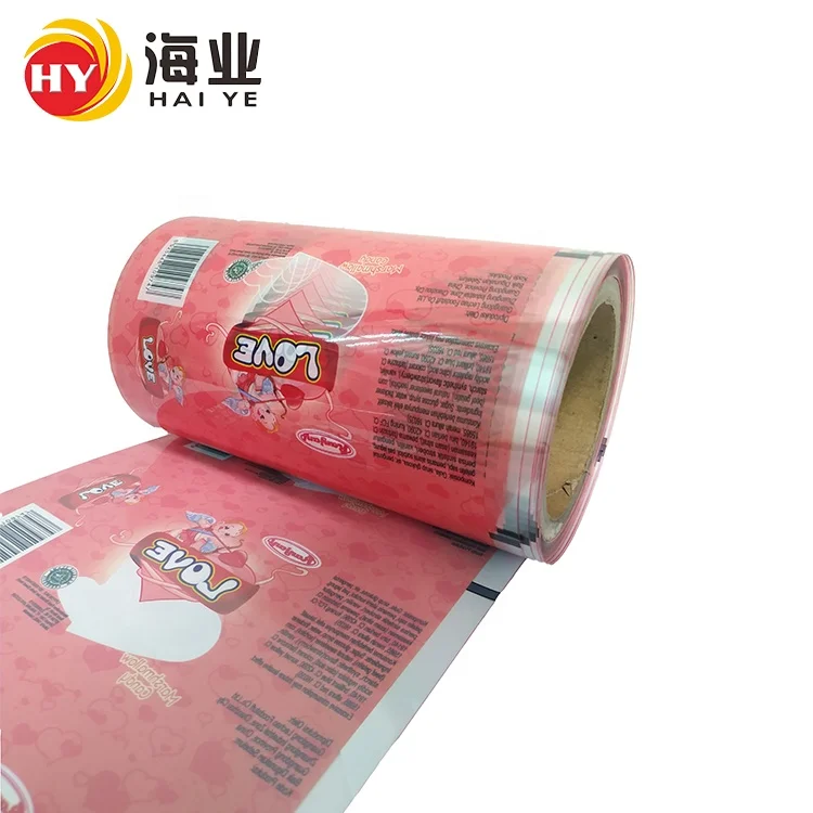 Customized Sachet Packaging Plastic Roll Film Snacks Candy Stretch Wrap Candy Packaging Film Roll Food Grade
