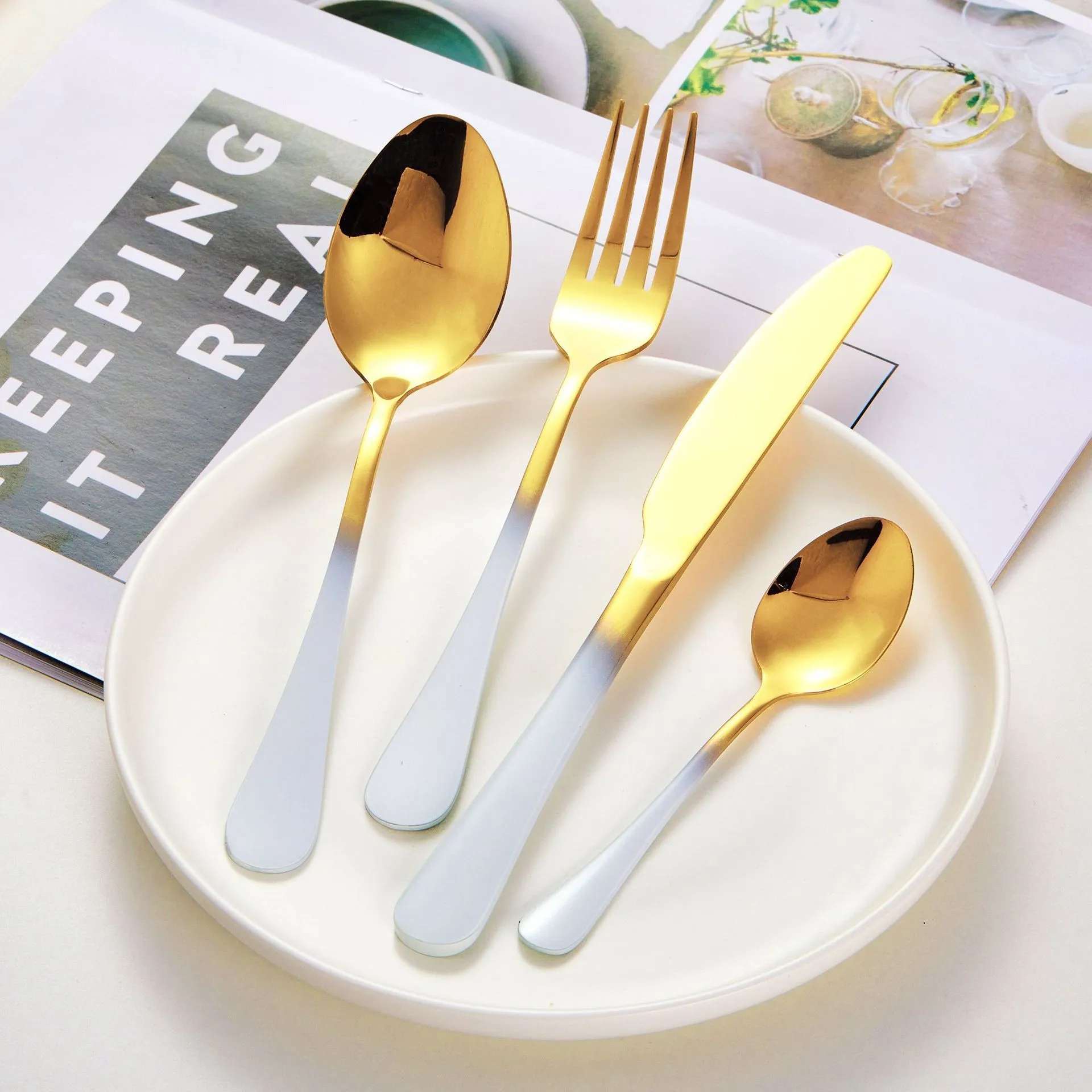 Modern Flatware Set Sets Cutlery 18/10 Metal Kitchen 18 Modern Flatware