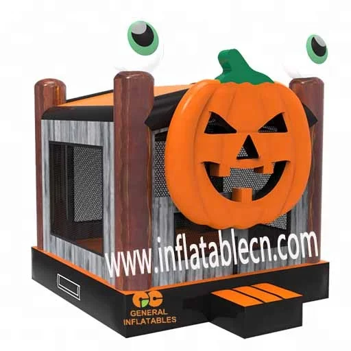 Pumpkin bouncer Halloween theme adults and children can play large inflatable slides for sale