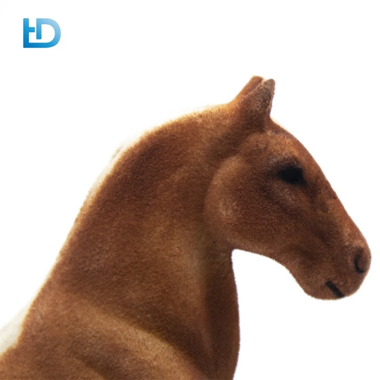 Wholesale Custom Home Decoration Plastic Brown Irregular Plastic Flocked Animal Toy