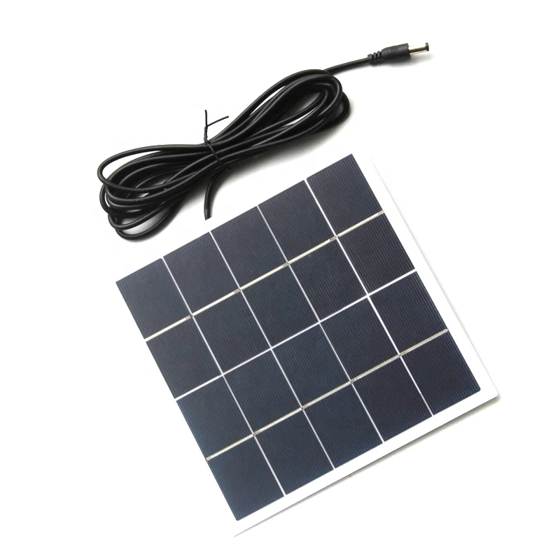 175x172 mm Solar Powered Charger Eco Friendly Glass Laminated Poly Cells 4w 5v 55v mpp Mini PV Solar Panel with Cable dc5525