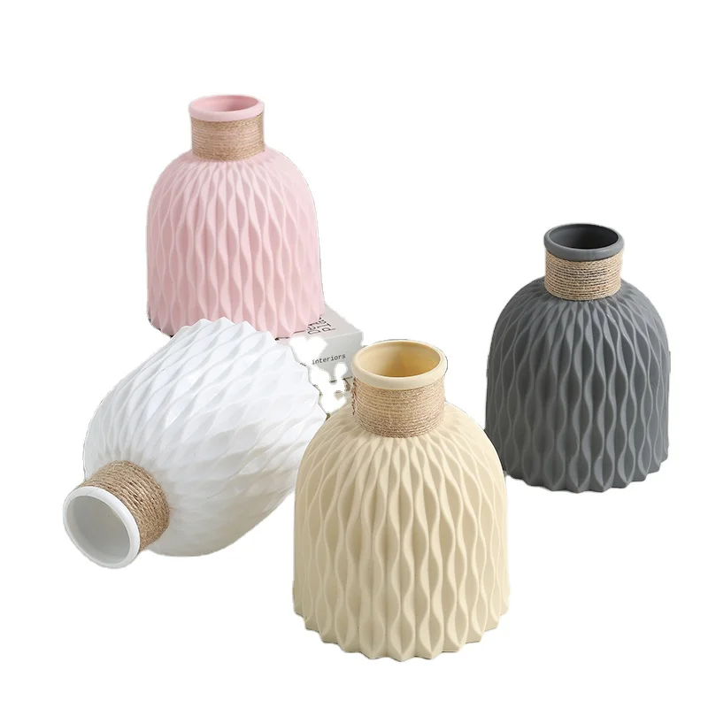 Vase for Arranging Flowers on a Home Table  Plastic Flower Vase Plastic Vases Decorative Pots