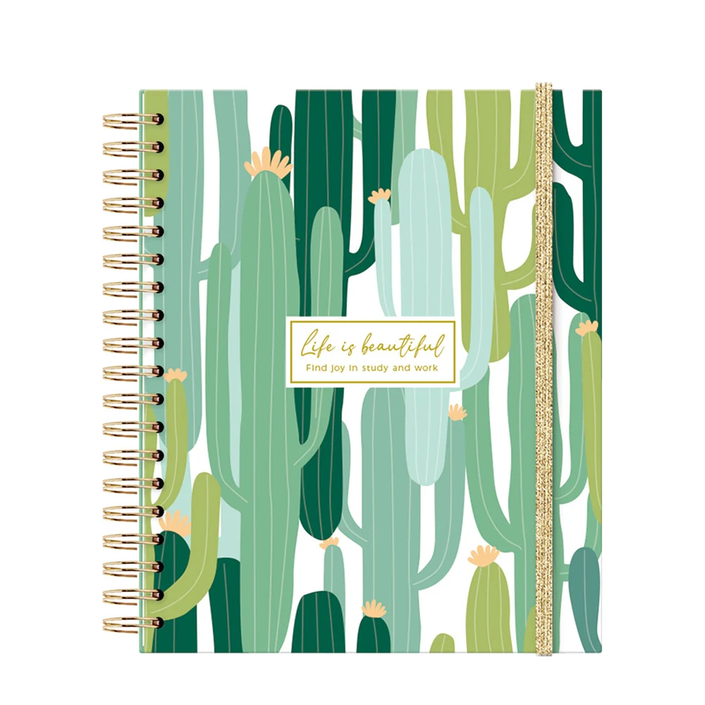 Wire-o binding 148x210mm 157g art paper+1.25mm cardboard soft touch lamination foilstamp Inside Cover  customizable notebooks