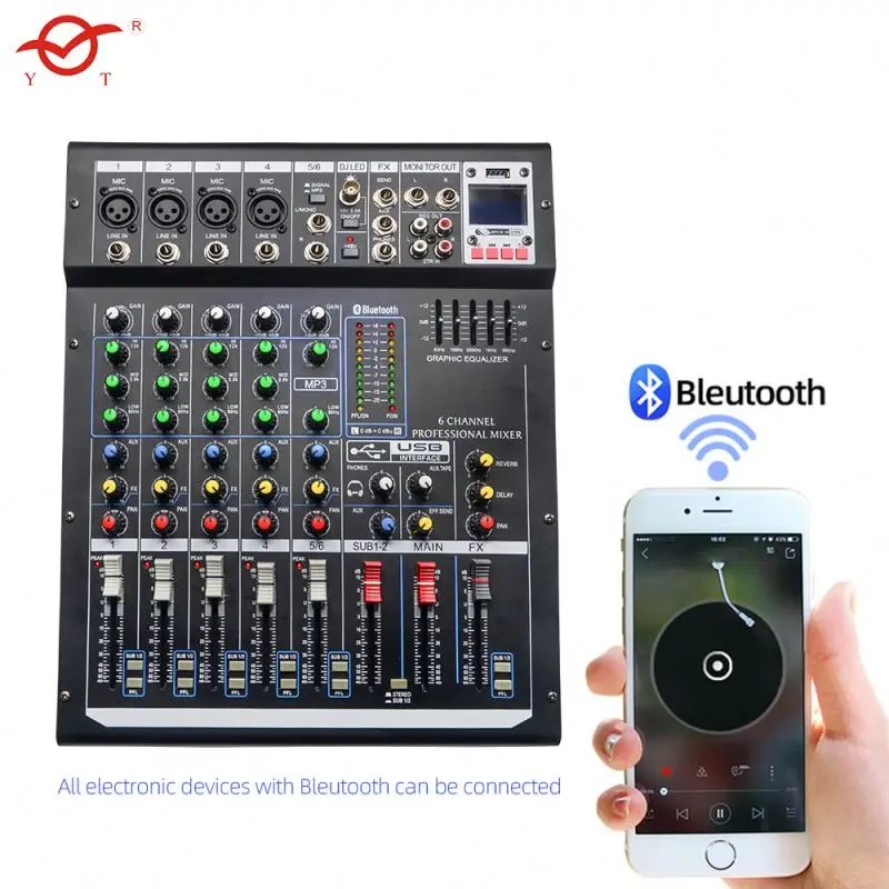 Dj Controlleraudio Console Mixer Professional Audio New 2024 Fm Microphone Wireless Plus 5 Channel Digital Mini