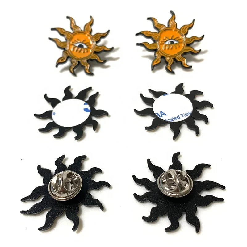 No Minimum Metal Badge Manufacture Wholesale Metal Soft Enamel Pins Bulk Sun Eye 3D Lapel Pins Custom Enamel Pin