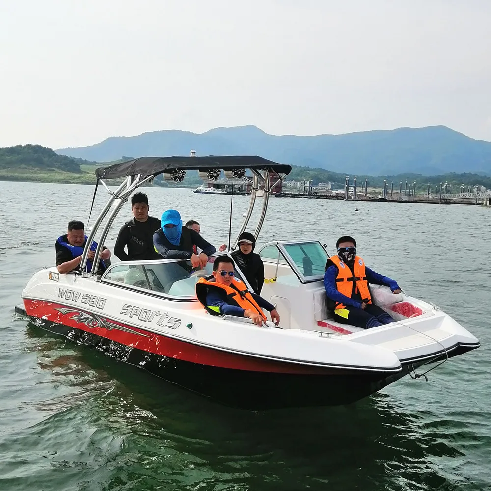 New design speed boat yacht fiberglass fishing boat with outboard engine