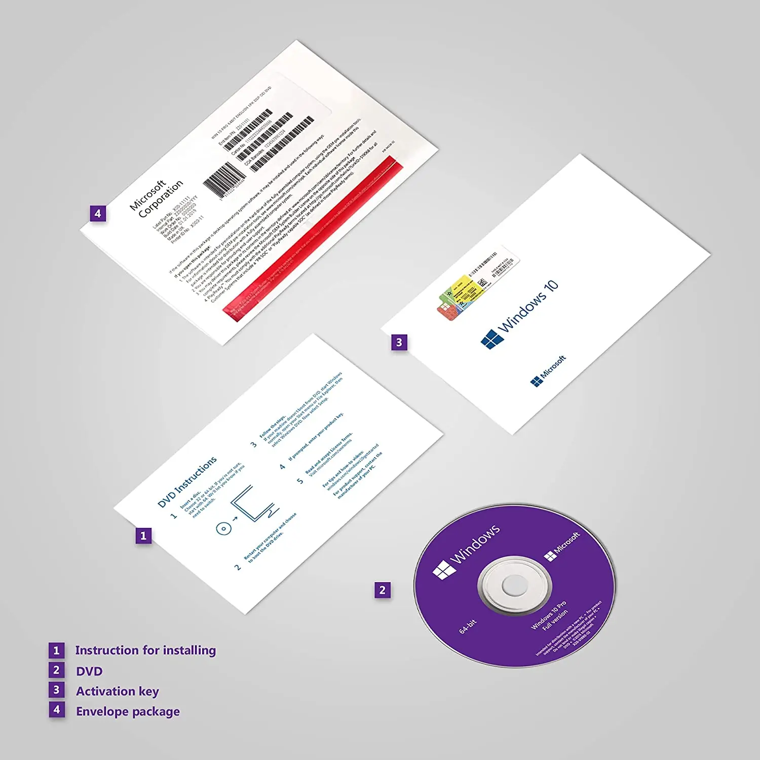 Computer hardware Windows 10 professional  32bit 64 bit OEM license key activation online windows 10 pro oem dvd pack software