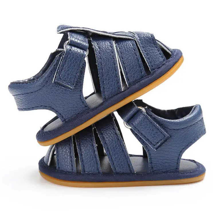 2022 hot sale Rubber sole PU leather summer Newborn boy baby sandals