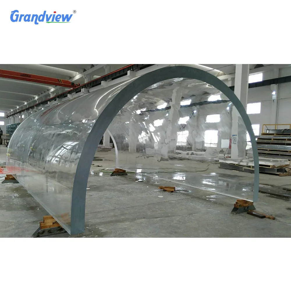 Grandview large underwater customized transparent acrylic aquarium tunnel project