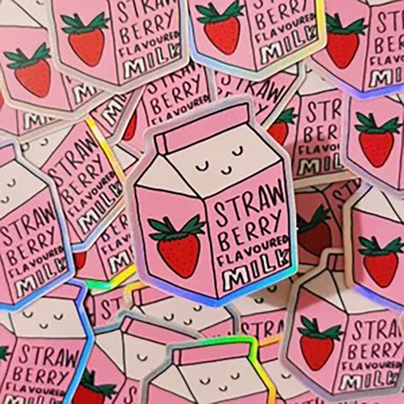 Wholesale Custom Stickers diecut Waterproof Vinyl Pvc Clear Glitter Die Cut Anime Vinyl Stickers Holographic Sticker