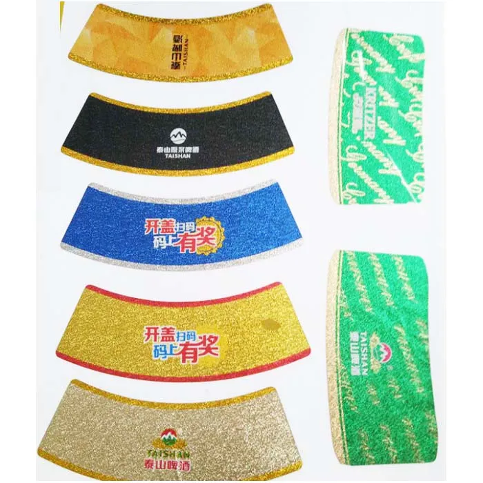 Factory wholesale custom  colorful printed design aluminium foil beer neck sticker labels