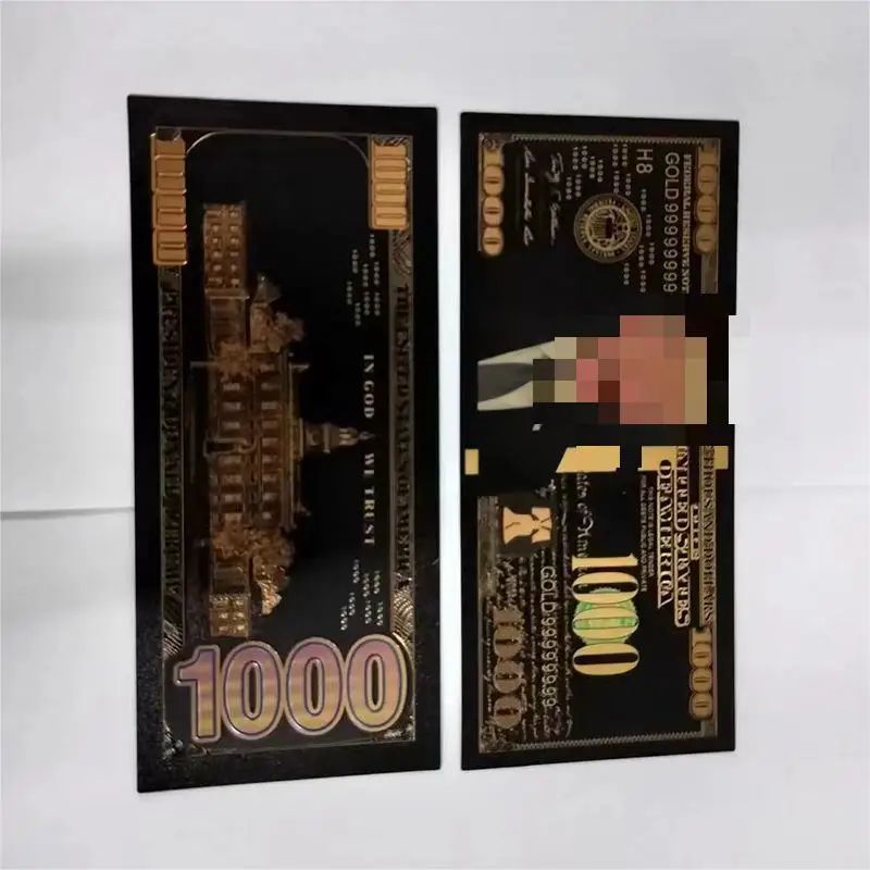 Low MOQ Black Gold Foil Banknote USD 1000 Dollar Bills for Party Decorations with Competitive Prices