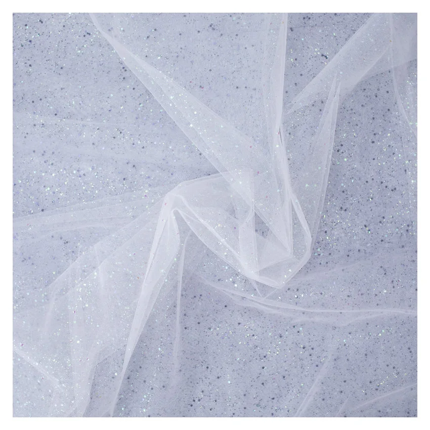 HG1059 Cheap Ready to Ship Colors Metallic Print Sequins Tulle Glitter fabric