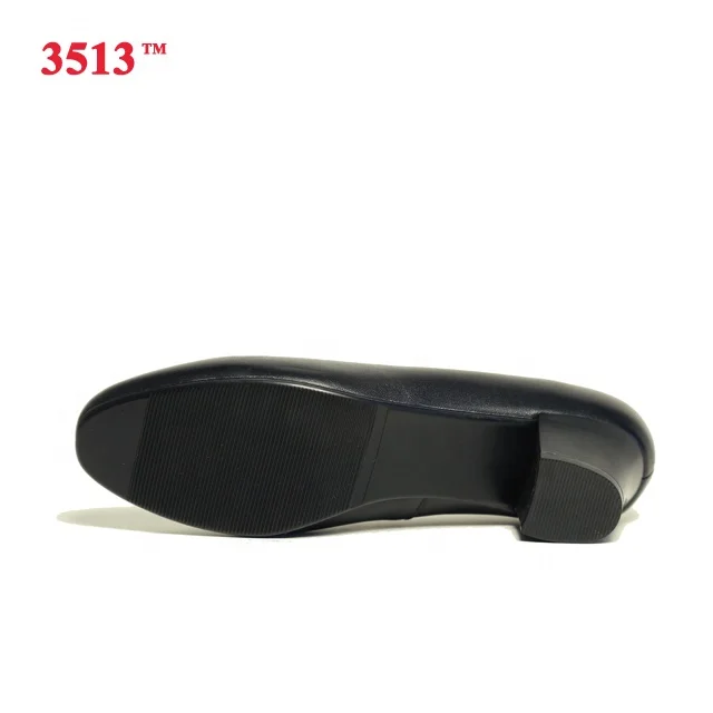 
genuine black leather women police formal office high heels shoes ladies 