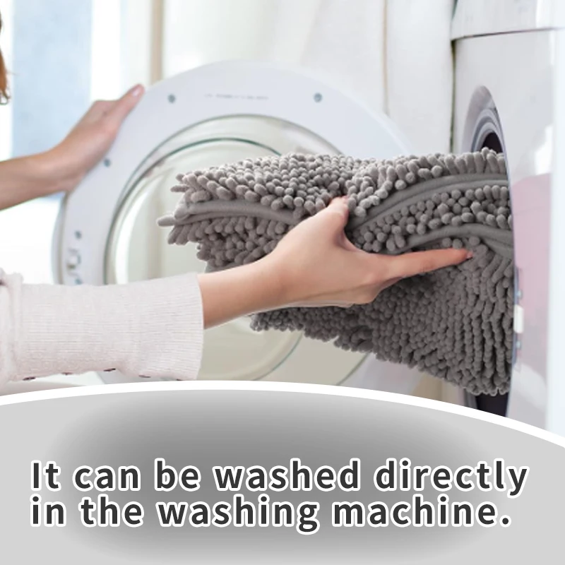 High Quality Super Absorbent Non Slip Living Room Bathroom Mat Chenille Floor Mat  Customized Color Size Pattern