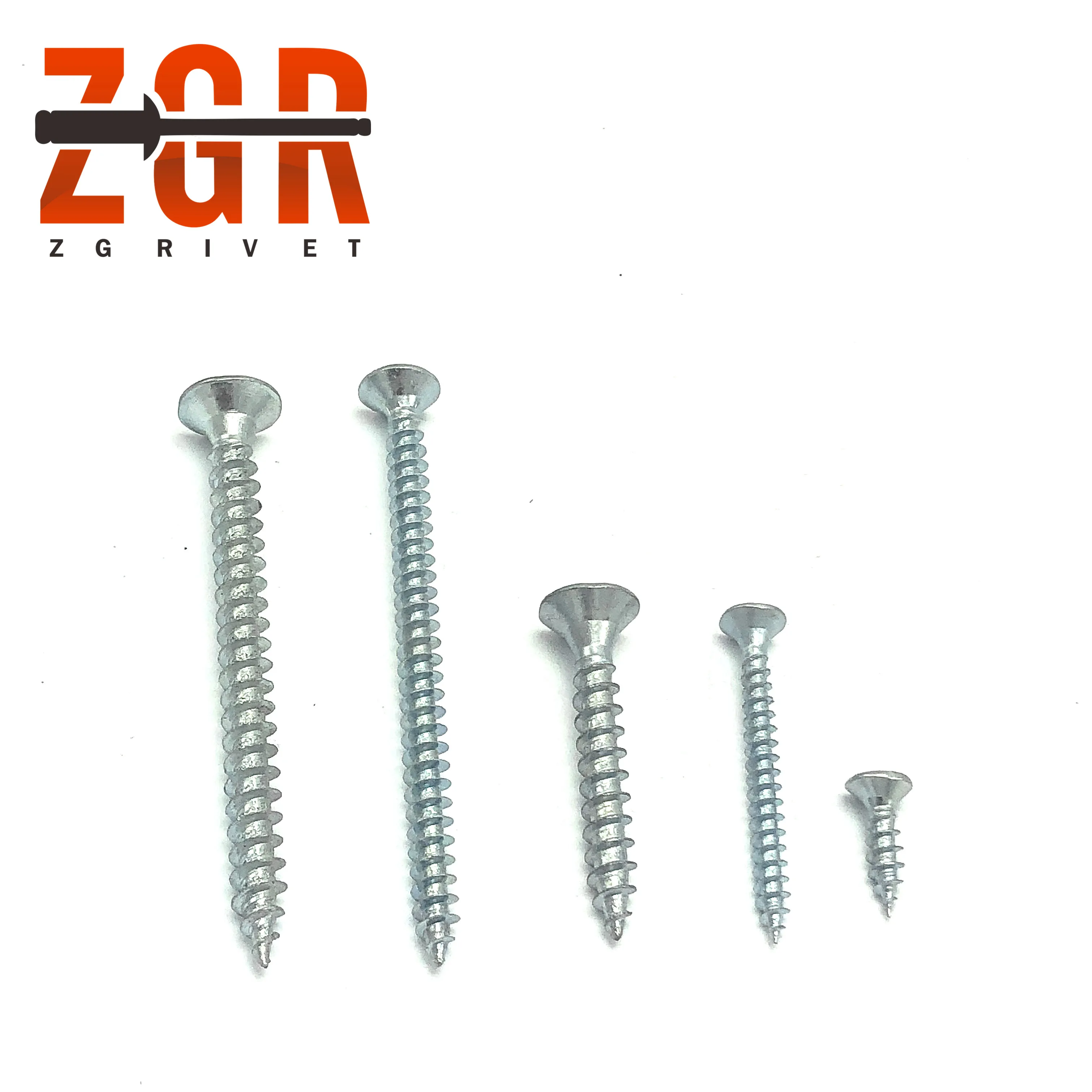 
4.5*50mm Blue White Yellow Zinc Pated CSK Self Tapping Chipboard Screw 